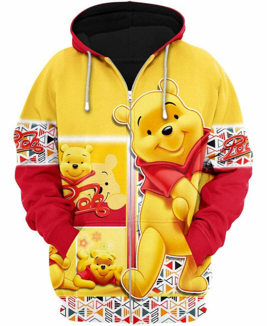 Cute Pooh Bear Honey 3d Hoodie Zip Hoodie Moonbestprint