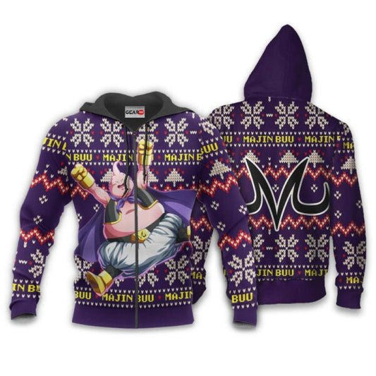 Majin Buu Fat Ugly Christmas Dragon Ball Z Anime 1k328 Fan Gift Stylist Unisex Cartoon Graphic Outfits Aop 3d Hoodie, Zip Hoodie 690 Moonbestprint