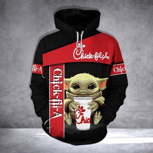 Chick Fill A Baby Yoda Full Over Printing 3d Hoodie Moonbestprint