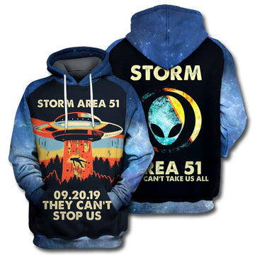 Alien Hoodie Storm Area 51 Hoodie Zip Hoodie Moonbestprint