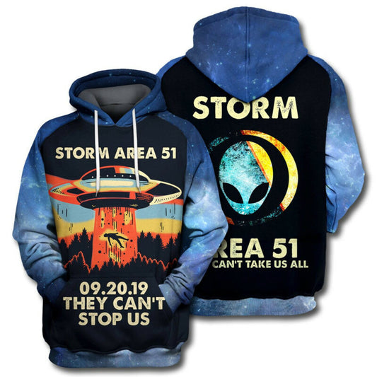 Alien Hoodie Storm Area 51 Hoodie Zip Hoodie Moonbestprint