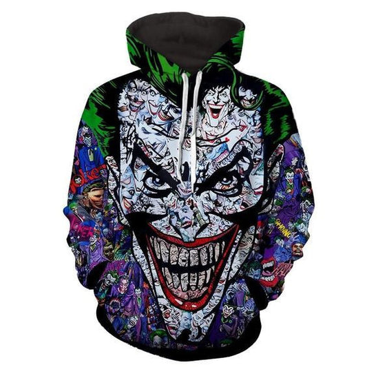 Cool Custom Hoodie Joker Colorful Doodle Art Design 3d Full Print Hoodie Moonbestprint