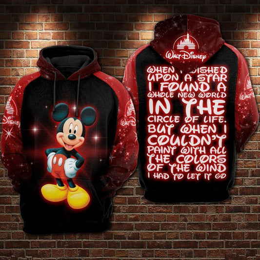 Mickey Disney Quote Over Print 3d Hoodie Zip Hoodie 356 Moonbestprint