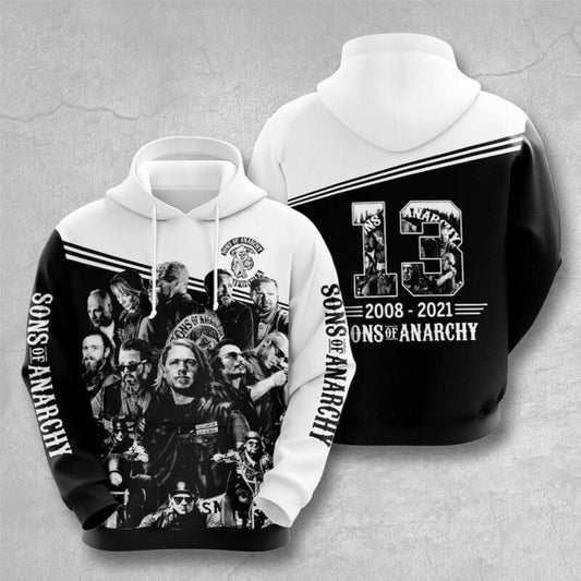 Great Sons Of Anarchy 13 Years Anniversary 3d Hoodie Zipper Hoodie Moonbestprint