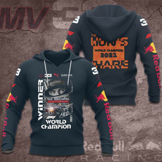 Red Bull Mv33 The Lion?s World Champion 2021 Share All Over Print Shirt Hoodie 1876 Moonbestprint