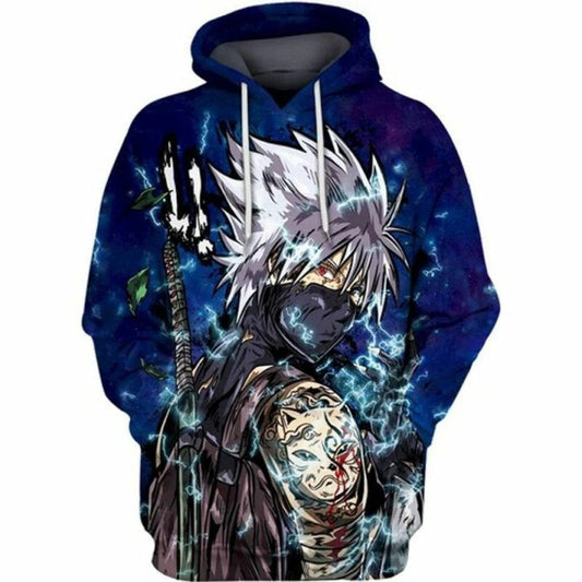 Hatake Kakashi Thunder Naruto Anime 3d Hoodie Moonbestprint