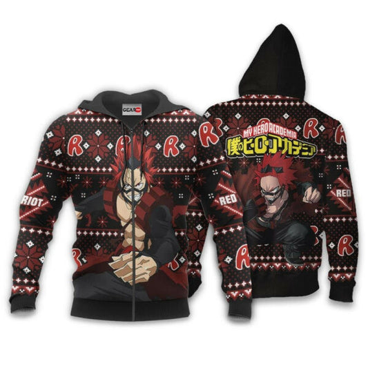 Eijirou Kirishima Ugly Christmas Sweater Anime My Hero Academia Manga 2k50 Fan Gift Stylist Unisex Cartoon 3d Hoodie Zip Hoodie 902 Moonbestprint