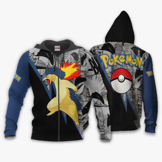 Typhlosion Anime Pokemon Manga 1k948 Fan Gift Stylist Unisex Cartoon Graphic Outfits Aop 3d Hoodie Zip Hoodie 2326 Moonbestprint