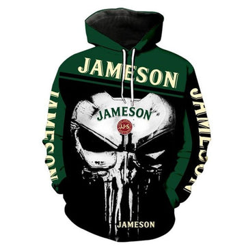 Jameson Irish Whiskey Punisher Logo 3d Hoodie Moonbestprint
