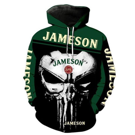Jameson Irish Whiskey Punisher Logo 3d Hoodie Moonbestprint