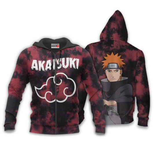 Akatsuki Yahiko Tie Dye Style Naruto Anime 1k378 Fan Gift Stylist Unisex Cartoon Graphic Outfits Aop 3d Hoodie, Zip Hoodie 894 Moonbestprint