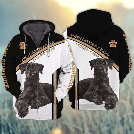 Giant Schnauzer When I Needed A Hand I Pound A Paw Dog For Men And Women 3d Hoodie Zip Hoodie Moonbestprint
