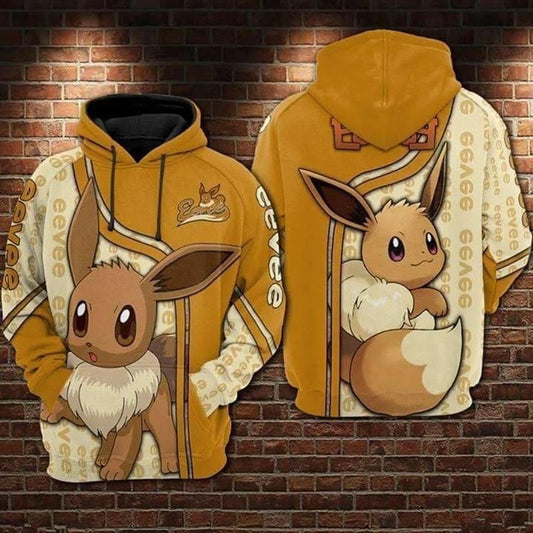 Eevee Pokemon Over Print 3d Hoodie Zip Hoodie Moonbestprint