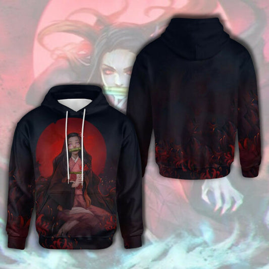 Demon Slayer Hoodie, Demon Slayer Gift Adult, Demon Slayer Gift For Fan Ver5, Aop Hoodie 681 Moonbestprint