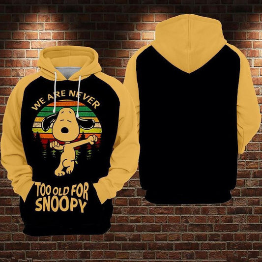 We Are Never Too Old For Snoopy Over Print 3d Hoodie Zip Hoodie Moonbestprint