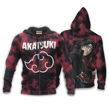 Akatsuki Itachi Uchiha Tie Dye Style Naruto Anime 1k388 Fan Gift Stylist Unisex Cartoon Graphic Outfits Aop 3d Hoodie, Zip Hoodie 237 Moonbestprint