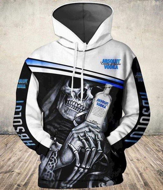 Absolut Vodka Skull Grim Reaper 3d Hoodie Moonbestprint