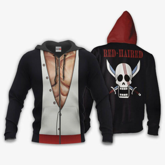 Red Haired One Piece Shank Costume Anime 3k269 Fan Gift Stylist Unisex Cartoon 3d Hoodie Zip Hoodie 2572 Moonbestprint