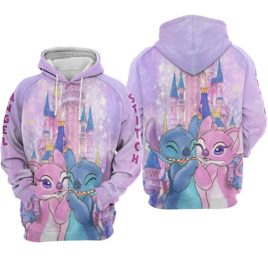 Lilo And Stitch Couple Valentine's Day Hoodie Zip Hoodie Moonbestprint