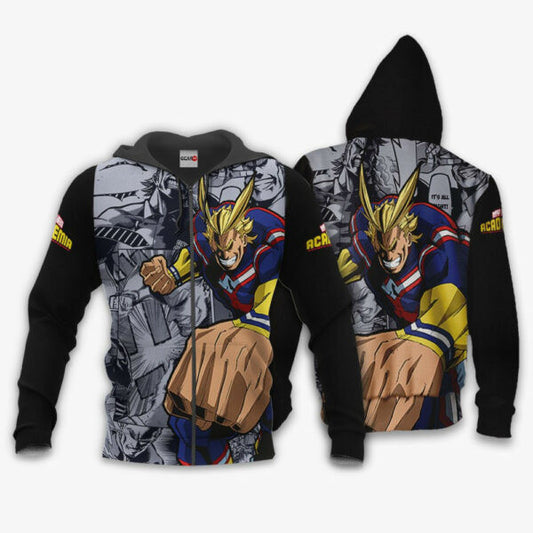 All Might Anime My Hero Academia Manga 1k992 Fan Gift Stylist Unisex Cartoon Graphic Outfits Aop 3d Hoodie Zip Hoodie 1038 Moonbestprint