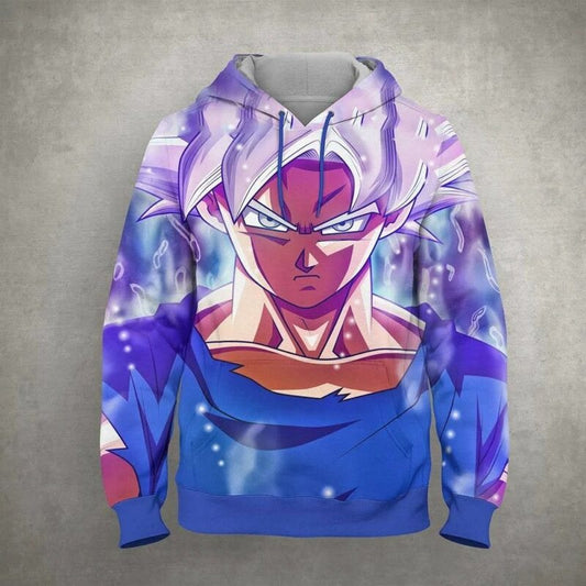 Goku Blue Saiyan Cartoon Dragon Ball Anime Manga 43 Over Print 3d Hoodie Zip Hoodie Moonbestprint