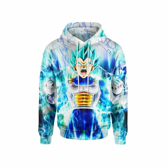 Goku Blue Saiyan Cartoon Dragon Ball Anime Manga 6 Over Print 3d Hoodie Zip Hoodie Moonbestprint