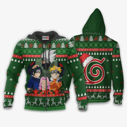 Kakashi Team Christmas Naruto Anime 1k448 Fan Gift Stylist Unisex Cartoon Graphic Outfits Aop 3d Hoodie, Zip Hoodie 1351 Moonbestprint