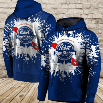 Pabst Blue Ribbon Fan Gift, Pabst Blue Ribbon Aop Hoodie 1933 Moonbestprint