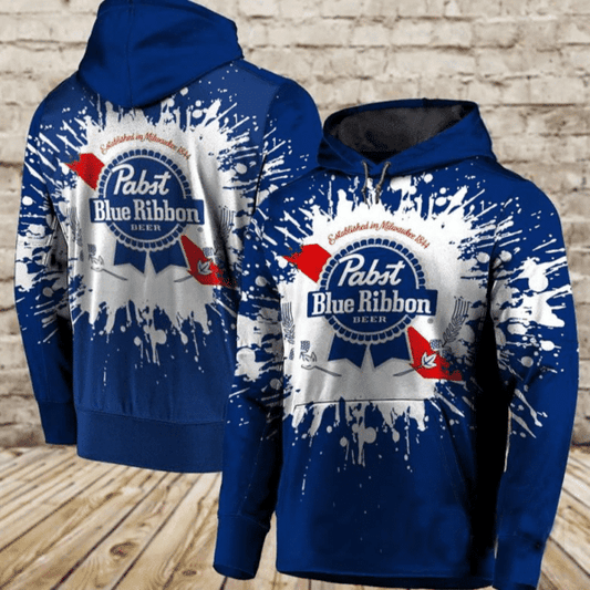 Pabst Blue Ribbon Fan Gift, Pabst Blue Ribbon Aop Hoodie 1933 Moonbestprint