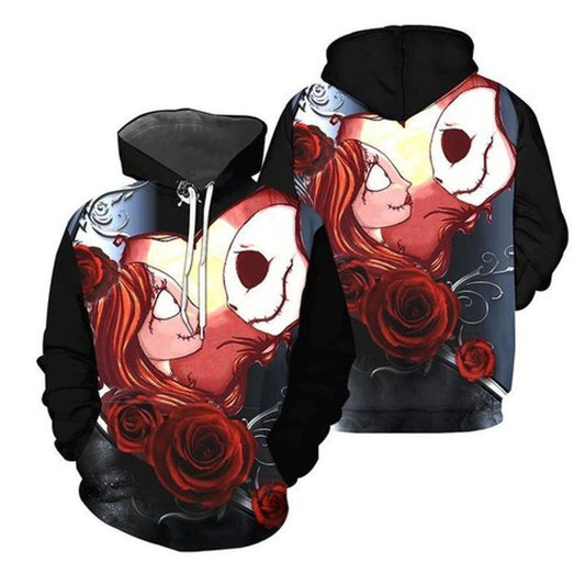 Jack Skellington Sally Rose Happy 3d Hoodie Moonbestprint