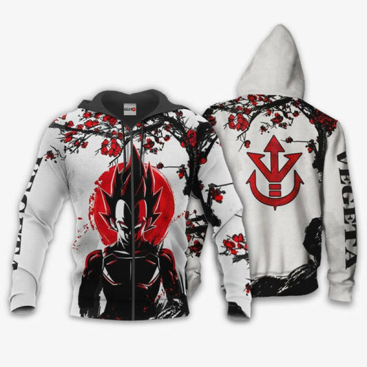 Prince Vegeta Japan Cherry Blossoms Dragon Ball Z Anime 1k278 Fan Gift Stylist Unisex Cartoon Graphic Outfits Aop 3d Hoodie, Zip Hoodie 2738 Moonbestprint