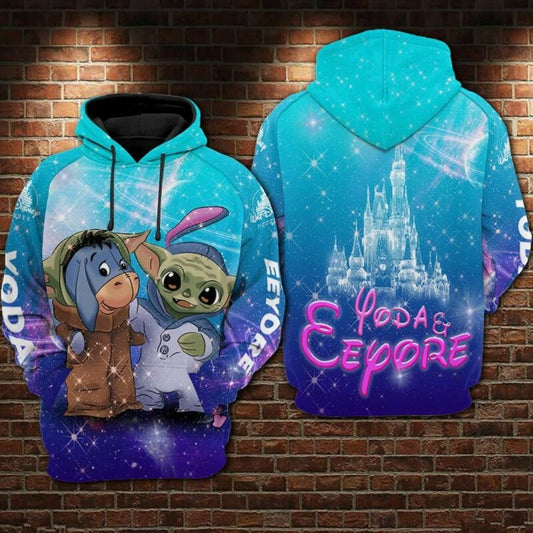 Yoda And Eeyore Disneyland Over Print 3d Hoodie Zip Hoodie Moonbestprint