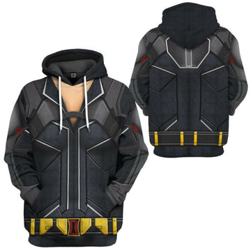 Black Widow Costume Black Red Yellow Hoodie Zip Hoodie Moonbestprint