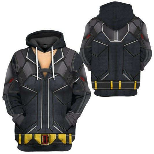 Black Widow Costume Black Red Yellow Hoodie Zip Hoodie Moonbestprint
