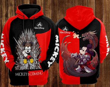 Mickey Hoodie Sweater Shirt Mickey Is Coming Games Of Thrones Over Print 3d Hoodie Zip Hoodie 284 Moonbestprint