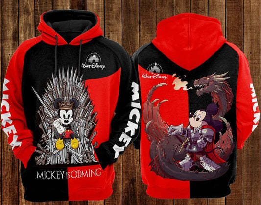 Mickey Hoodie Sweater Shirt Mickey Is Coming Games Of Thrones Over Print 3d Hoodie Zip Hoodie 284 Moonbestprint