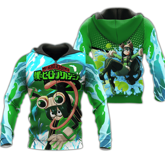 Froppy Tsuyu Asui My Hero Academia Anime Manga For Men And Women 3d Hoodie Zip Hoodie Moonbestprint