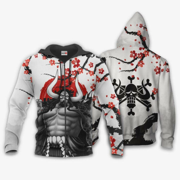 Kaido Japan Cherry Blossoms One Piece Anime 1k685 Fan Gift Stylist Unisex Cartoon Graphic Outfits Aop 3d Hoodie, Zip Hoodie 1294 Moonbestprint