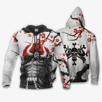Kaido Japan Cherry Blossoms One Piece Anime 1k685 Fan Gift Stylist Unisex Cartoon Graphic Outfits Aop 3d Hoodie, Zip Hoodie 1294 Moonbestprint