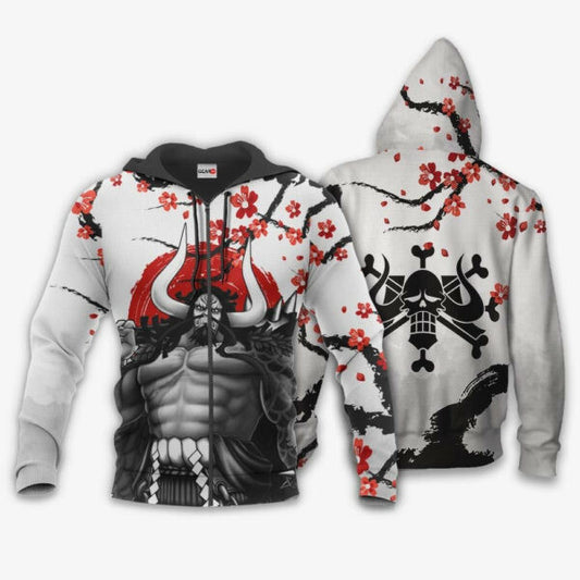 Kaido Japan Cherry Blossoms One Piece Anime 1k685 Fan Gift Stylist Unisex Cartoon Graphic Outfits Aop 3d Hoodie, Zip Hoodie 1294 Moonbestprint