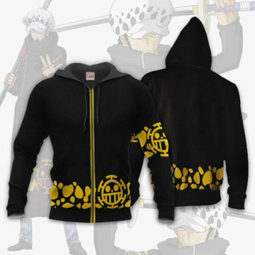 Tragafalar D Water Law Uniform One Piece Anime 3k37 Fan Gift Stylist Unisex Cartoon 3d Hoodie Zip Hoodie 2622 Moonbestprint