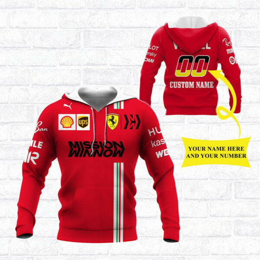 Custom Name And Number Scuderia Ferrari Luxyry Racing Car F1 8k135 Fan Gift 3d Zip Hoodie Hoodie Ii0 354 Moonbestprint