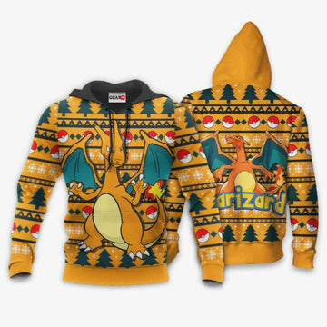 Charizard Ugly Christmas Sweater Anime Pokemon Manga 1k736 Fan Gift Stylist Unisex Cartoon Graphic Outfits Aop 3d Hoodie, Zip Hoodie 950 Moonbestprint
