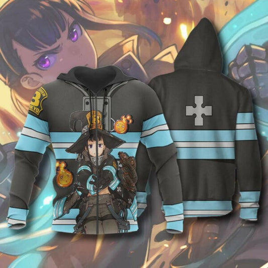 Maki Oze Fire Force Manga 2k944 Fan Gift Stylist Unisex Cartoon 3d Hoodie Zip Hoodie 166 Moonbestprint