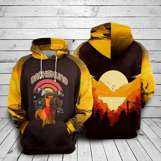 Dachshund Dog Over Print 3d Hoodie Zip Hoodie Moonbestprint