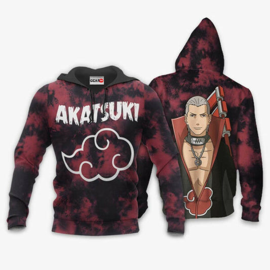 Akatsuki Hidan Tie Dye Style Naruto Anime 1k370 Fan Gift Stylist Unisex Cartoon Graphic Outfits Aop 3d Hoodie, Zip Hoodie 1378 Moonbestprint