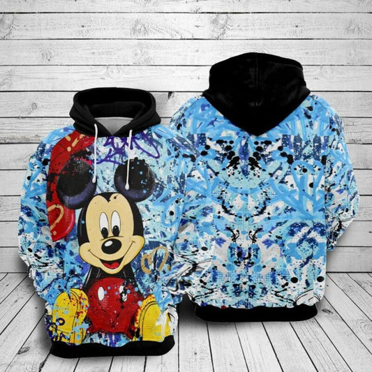 Mickey Mouse Blue Over Print 3d Hoodie Zip Hoodie Moonbestprint