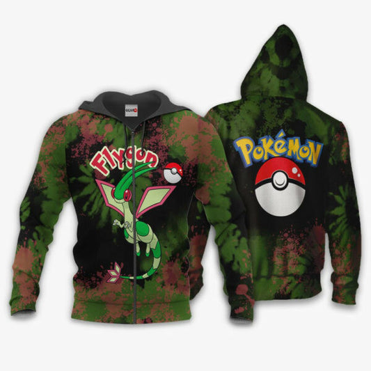 Flygon Anime Pokemon Manga Tie Dye Style 1k763 Fan Gift Stylist Unisex Cartoon Graphic Outfits Aop 3d Hoodie, Zip Hoodie 409 Moonbestprint