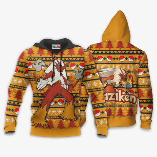 Blaziken Anime Pokemon Manga Ugly Christmas Sweater 1k723 Fan Gift Stylist Unisex Cartoon Graphic Outfits Aop 3d Hoodie, Zip Hoodie 763 Moonbestprint