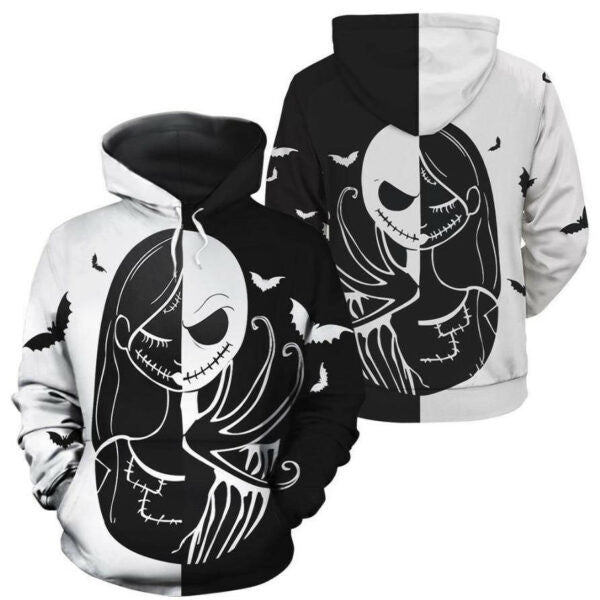 Jack Skellington And Sally Hoodie And Zip Hoodie, Gift For Fan 3d All Over Print Shirt Hoodie 1613 Moonbestprint